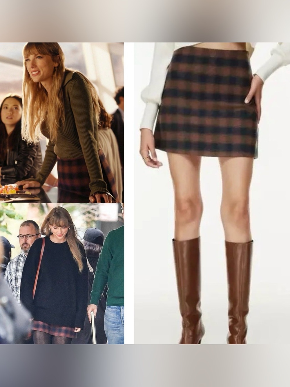 Wool blend mini skirt